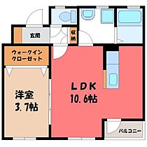 栃木県宇都宮市中一の沢町（賃貸アパート1LDK・1階・35.83㎡） その2