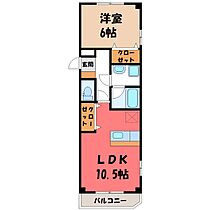 栃木県宇都宮市川田町（賃貸マンション1LDK・3階・44.22㎡） その2