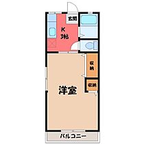 栃木県宇都宮市簗瀬町（賃貸アパート1K・1階・30.69㎡） その2