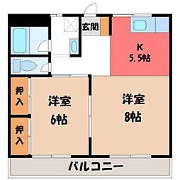 エクメーネ西沢 2Kの間取図画像