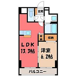 アマルフィーノ 1LDKの間取図画像