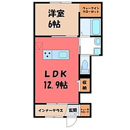 ソルテラス 1LDKの間取図画像