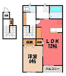 パークハイム中一の沢 1LDKの間取図画像