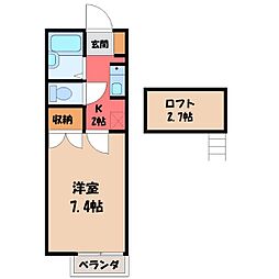 サンライズハイツ 1Kの間取図画像