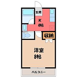 ハイツフリーダム 1Kの間取図画像