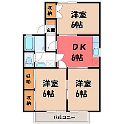 セジュールan1号館 3DKの間取図画像