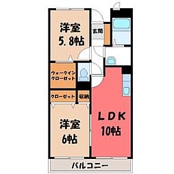 グレイスフルT・K 2LDKの間取図画像
