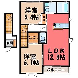 リバティーC 2LDKの間取図画像