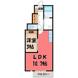 エンジェル 1LDKの間取図画像