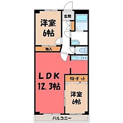 ネオニシキ 2LDKの間取図画像
