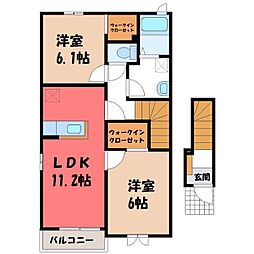 ファミールB 2LDKの間取図画像
