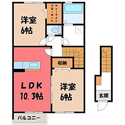 真岡鐵道 北真岡駅 徒歩27分 2階/-