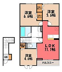 Dブルー・東城南 3LDKの間取図画像