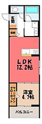 ソヴリンティ 1LDKの間取図画像