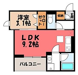 TORISIAS 東城南 A 1LDKの間取図画像