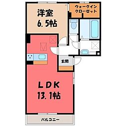 シャ・エラン 1LDKの間取図画像