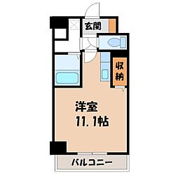 ラミューズ宇都宮ウエスト 1Kの間取図画像