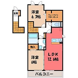 グリーンライズA 2LDKの間取図画像