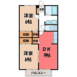 ダンデライオン 2DKの間取図画像