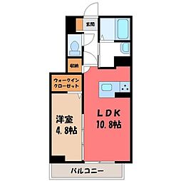 クラリスさくら 1LDKの間取図画像