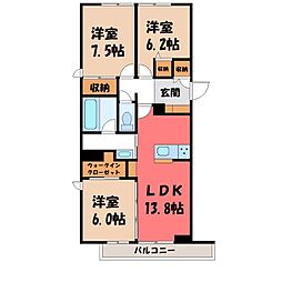 ラナフラット 3LDKの間取図画像