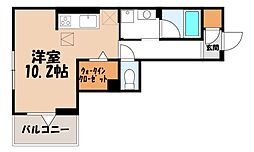 ソラーナ宿郷 ワンルームの間取図画像