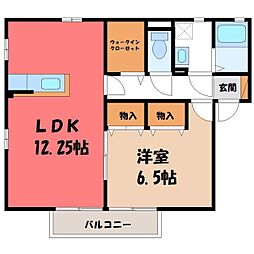 シャトーファミリーハイツ六番館 1LDKの間取図画像