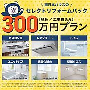 300万円プランではシステムキッチンは既存を活かしてガスコンロやレンジフードの設備交換、ユニットバス、洗面化粧台、トイレは機器交換を想定しプラン。予算を抑えたセミオーダーパック