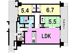 Fステージ城山 3LDKの間取図画像