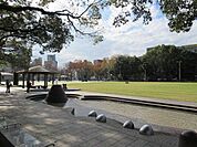 中央公園天文館に近く、開放的な公園です。園内には芝生の広場や噴水などがあり、老若男女問わず憩いの場で、子どもたちが自由に遊んでいます。 420m