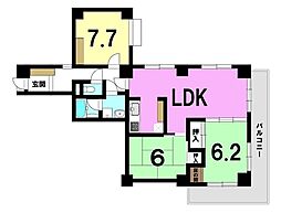 トーカンマンション多賀山 3LDKの間取図画像
