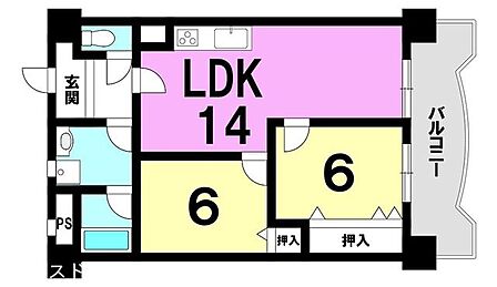 2LDK 間取り