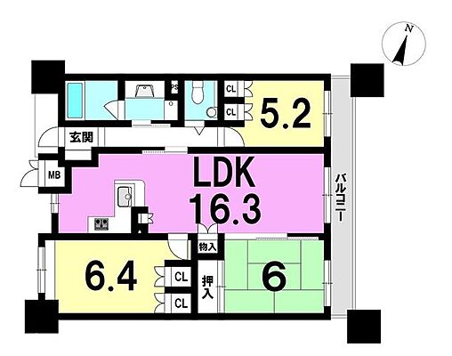 間取り Ｄ’クラディア永吉 4階/-