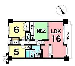 サーパス錦町通り 3LDKの間取図画像
