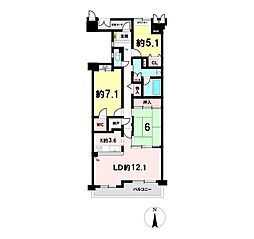 ランディア桃花台3番館 3SLDKの間取図画像