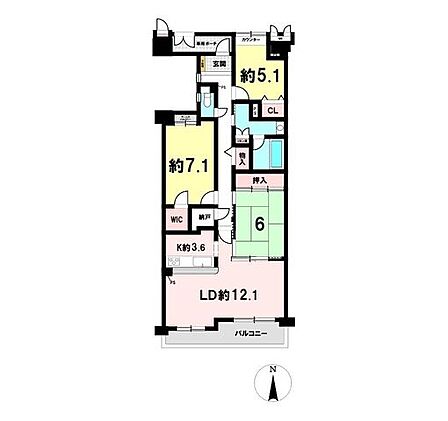 【3LDK】全室収納付きで、空間を広々使えるゆとりのある間取り♪各部屋に収納スペースが確保されているため、荷物がすっきり片付き、家具の配置もしやすく生活空間を最大限に活用できます!