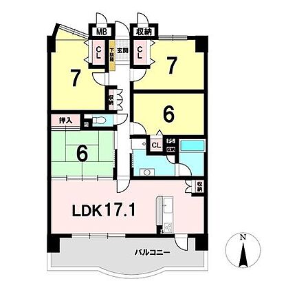 【4LDK】玄関からバルコニーまでが一直線の設計になっているため匂いや湿気がこもりにくく、いつでも爽やかな空気を感じられる快適な住環境です!自然の風が心地よくお部屋を抜けます♪