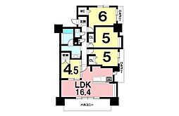 オーヴィジョン紫原2 4LDKの間取図画像