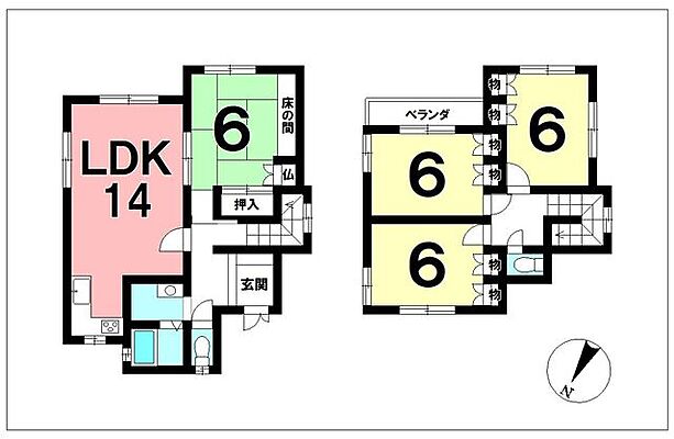 間取り 西陵3丁目　中古戸建