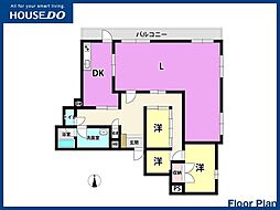 霧ヶ丘ハイマート 3LDKの間取図画像