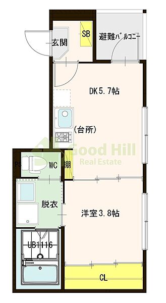 プライムコート野江内代 ｜大阪府大阪市城東区野江3丁目(賃貸アパート1DK・2階・25.75㎡)の写真 その2