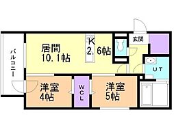 ドメイン23 2LDKの間取図画像