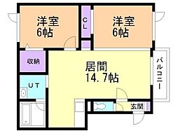 シェーン 2LDKの間取図画像
