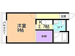 Seagull#N208 1DKの間取図画像