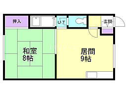 エクシード32 1LDKの間取図画像