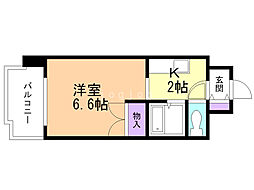 あおばビルN25 1Kの間取図画像
