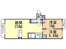 ウィングゲート 2LDKの間取図画像