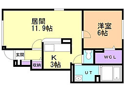 ガロファーノ 1LDKの間取図画像