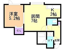 イースト・サンシャイン25 1LDKの間取図画像