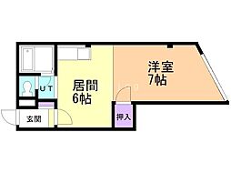 NYパレス 1DKの間取図画像